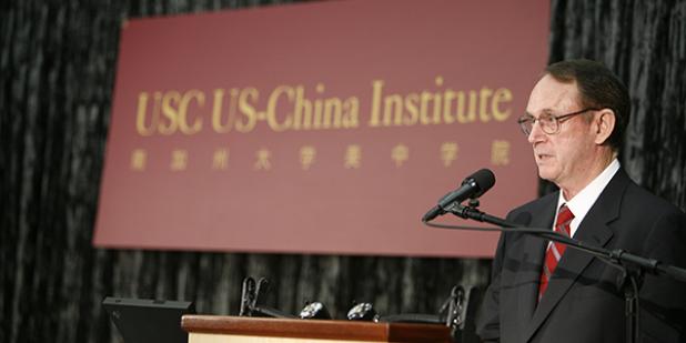 Steven Sample opening the USC U.S.-China Institute conference in April 2007.