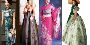 Chinese Qipao vs. Korean Hanbok vs. Japanese Kimono vs. Western Dress