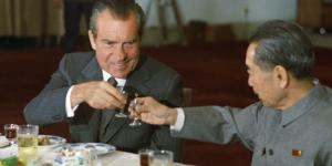 Feb. 1972, President Nixon and Premier Zhou share a moutai toast.