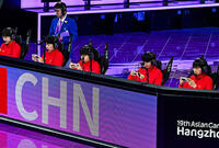 Chinese team competing in the esports contest at the Hangzhou Asian Games, 2023