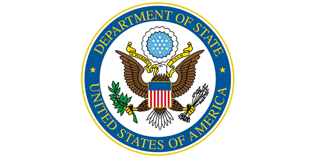 The seal of the U.S. Department of State.