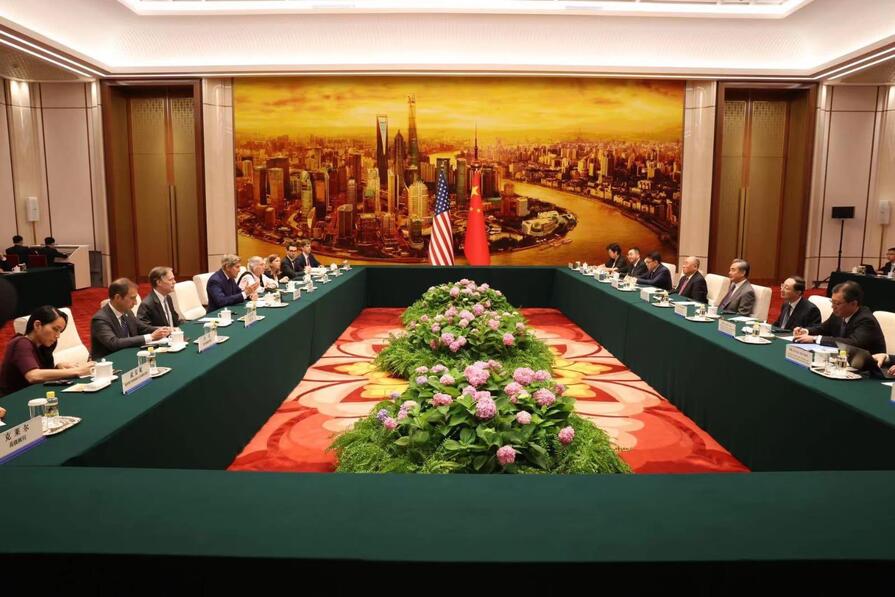 U.S. climate envoy John Kerry meets with China's represent Xie Zhenhua in Beijing in 2023. Image provided by US State Department.